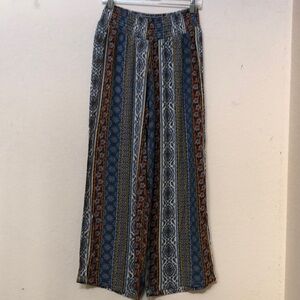 Bohemian Striped Wide-Leg Pants